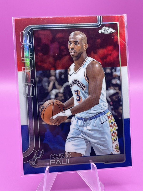 2025-26 Topps NBA Chrome #219 Chris Paul Red White Blue Spurs