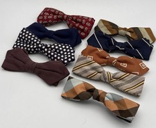 Vintage Beauclip Clip-On Bow Tie Lot of 8 Men s Pre-Tied Retro Patterns USA