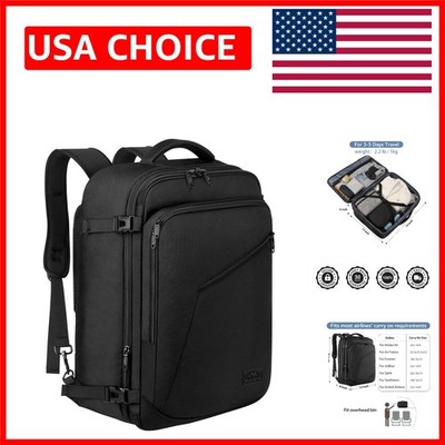 Expandable 45L Travel Backpack - Airplane Approved & Water Resistant, Black  | eBay