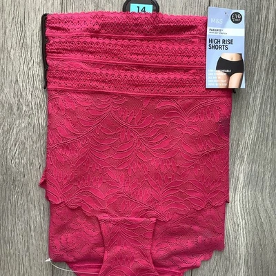 Ladies Marks & Spencer’s 3 Pack Flexifit High Rise Shorts Knickers Size 14 Pink - Image 1 of 4
