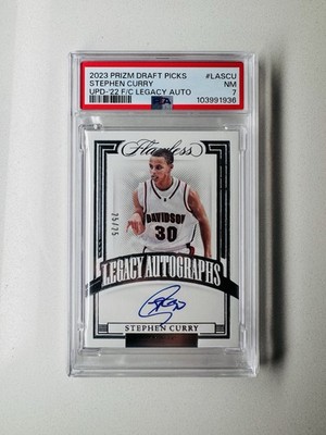 2022 Panini Flawless Collegiate Basketball Stephen Curry Legacy Auto /25 PSA 7