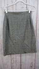 Harve Benard Midi Skirt houndstooth Gray 8 Petite Academia Preppy 100 Wool.