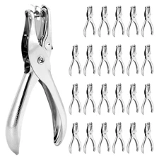 24 Pack 1/4in Single Hole Punch 5 Sheet Metal Craft Scrapbook Card Silver DIYSet