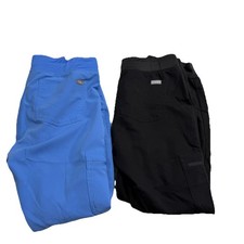 Lot of 2 Figs Scrub Pants Zamora Joggers Small Blue Black Technical A4
