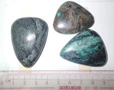 Turquoise Stone Flat Free Form Cabochon 178.5 Carat 3 pieces 35.7 gram Lot A