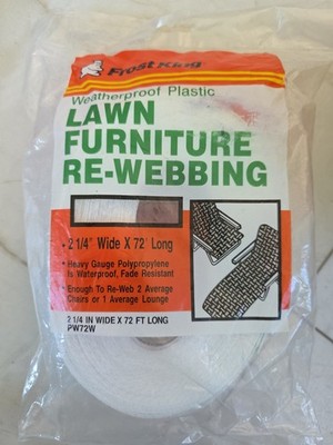 Frost King Lawn Furniture Re-Webbing 2.25'' x 72' WHITE w/Green Trim Weatherproof