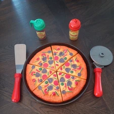 Vintage 90s Pizza Play Food, Serving Utensils and Shakers complete set Pizza Hut