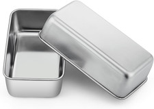 Loaf Pan Set 9X5 Bread Pans Stainless Steel Loaf Toast Baking Pans Silver 2Pcs