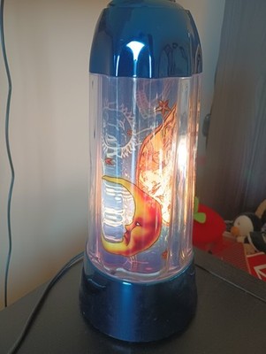 Vintage Rabbit Tanaka Motion Lamp Sun Moon Astrology Rotating Light Blue Base