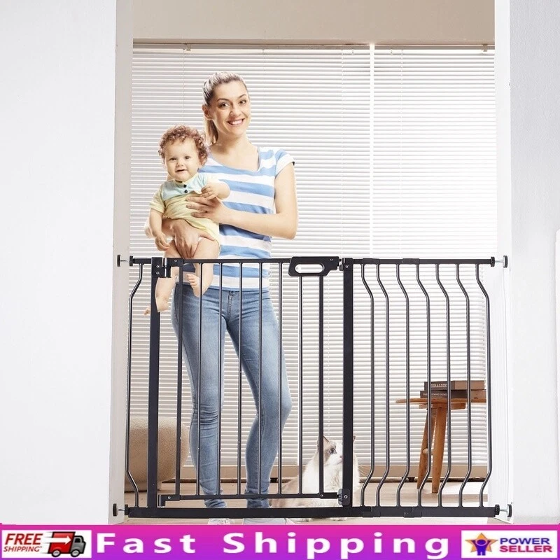Extra Tall Baby Gate Stairs Doorways Dog Gate Auto Close Pet Safety Gate New