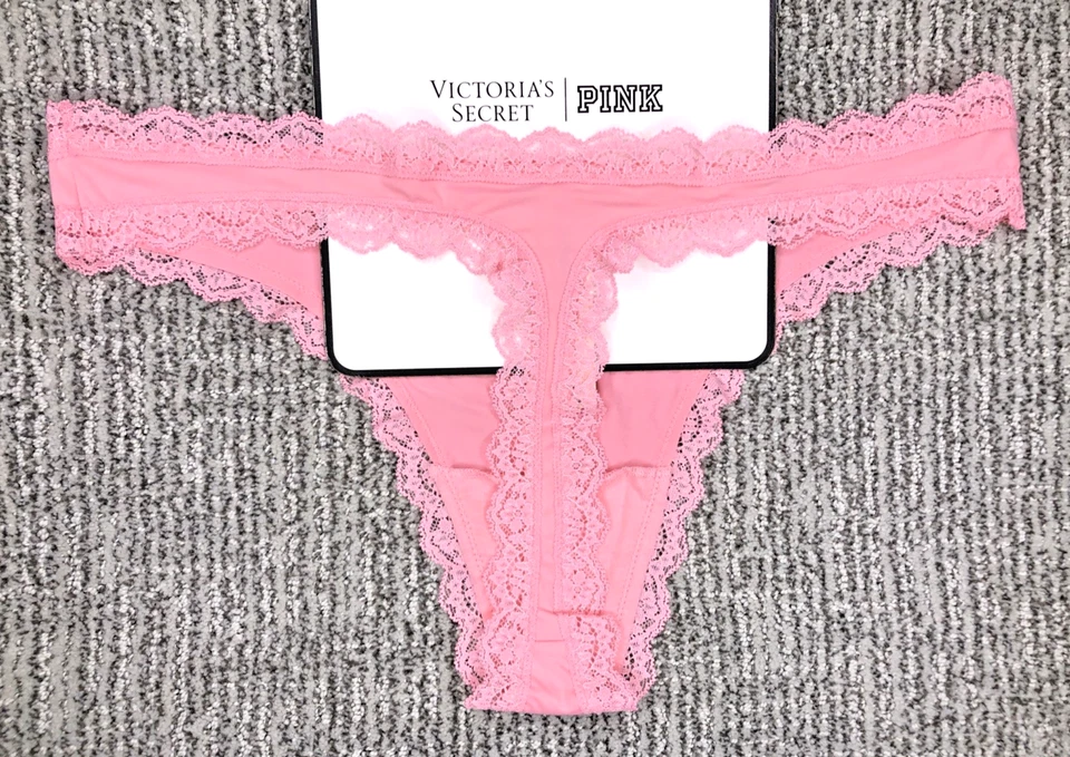 Victoria's Secret Dream Angels NWT XL Pink Lace Trim Thong Panty Cute Soft - Image 2 of 4
