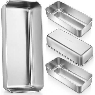 Stainless Steel Loaf Pan Set Baking Meatloaf Bread Brownies Lasagna Easy Clean