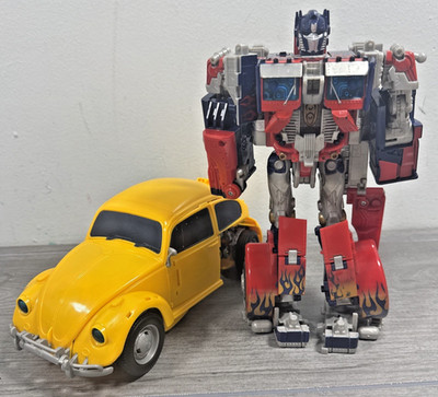 Transformers Bumblebee Power Charge VW Beetle + Leader Optimus Prime Incomplete