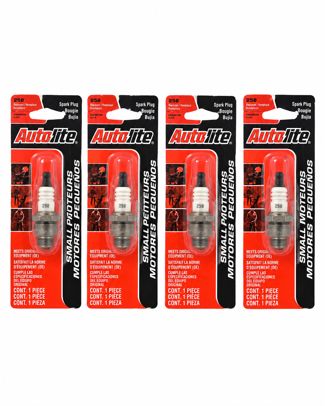 Pack of 5 Autolite 258 Small Engine Spark Plugs Replaces Champion CJ14