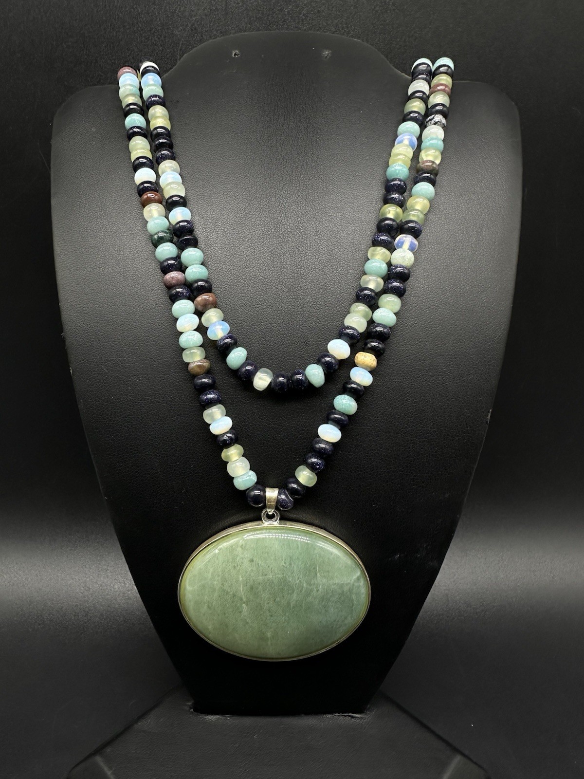 Beautiful Amazonite Stone Beaded Toggle Necklace … - image 2