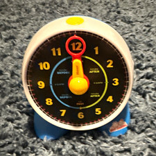 Kids Educational Time Telling Teaching Clock Toy, Blue/White Labeled Dial, 3-7
