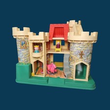 Vintage Fisher Price Play Family Castle 993 Dragon 2 Figures 1974 USA Hong Kong