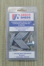 Garden Shed Concrete Anchor Set 8 Pack Heavy Duty Absco Sheds