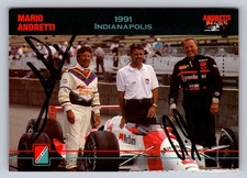 Mario Andretti & AJ Foyt Hand Signed Autograph on a Trading Card - Auto Racing