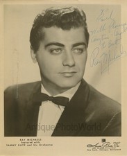 Jazz singer Ray Michaels Sammy Kaye orchestra antique hand signed photo