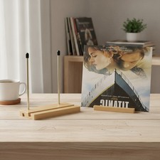 Stylish Solid Wood Vinyl Display Stand for 7   12  Records, Scratch-Free Design