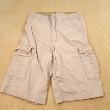 Urban Pipeline Shorts Youth Boys Size 16 Beige Flat Front Cotton Cargo Pockets