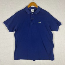 Vtg Y2K Lacoste Polo Shirt Mens 6/L Cobalt Royal Blue Alligator Logo Preppy