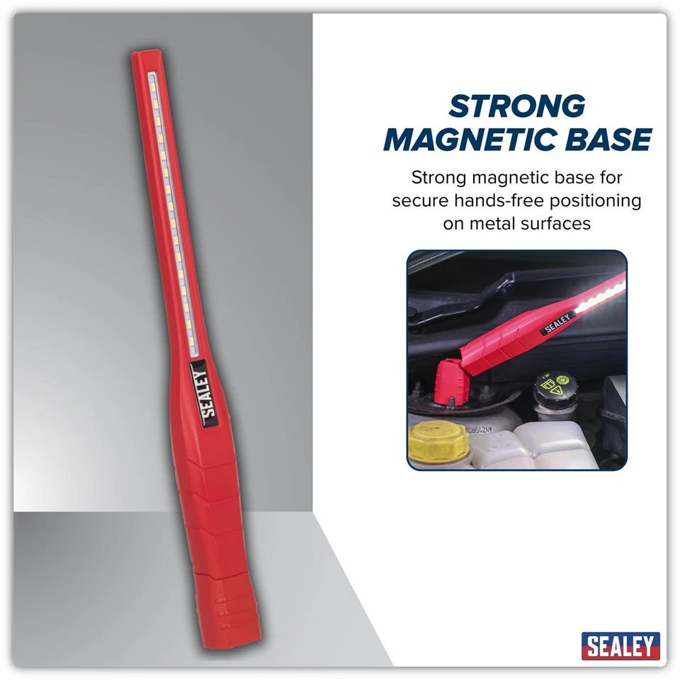 Luz de inspección delgada recargable Sealey 360° 8W y 1W SMD LED roja iones de litio L Foto 4 de 4