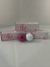 Three x 3 Pack 9 Balls E Whitley Ladies Pink And White Golf Balls