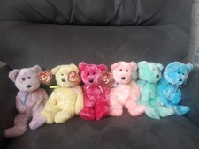 Ty Beanie Babies sherbet Bears Pastel Rainbow Set