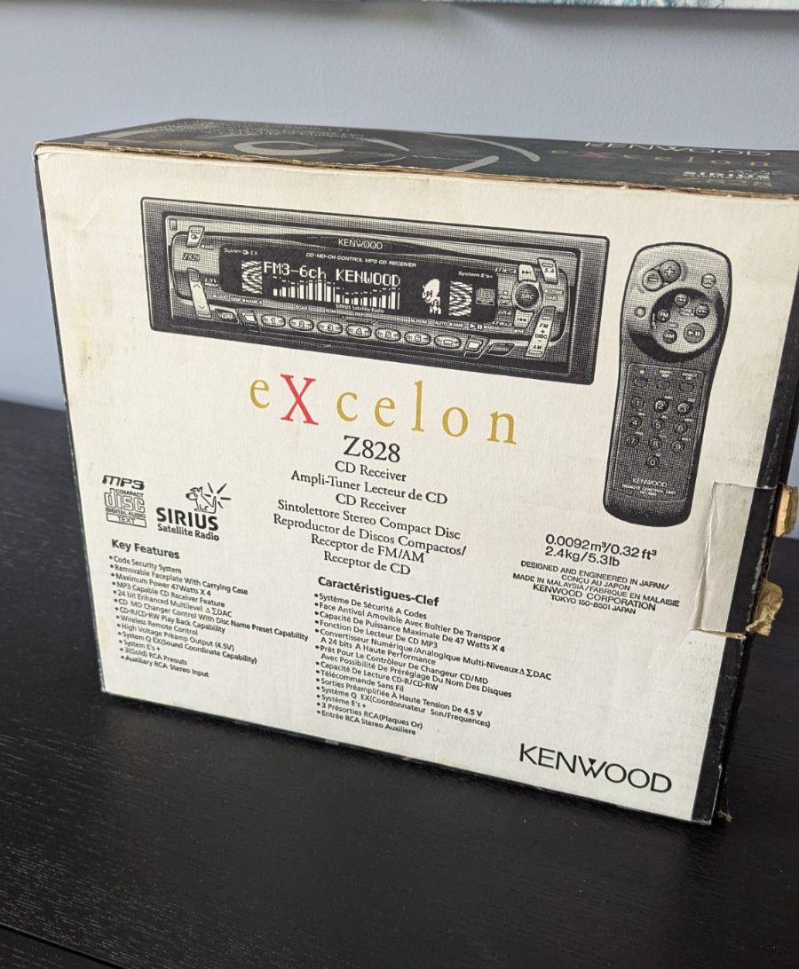 Kenwood Excelon Z828 CD/MP3 Receiver – New, Unopened – 2000s Retro
