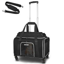 Petskd Top-Expandable Airline-Approved Pet Carrier 18x11x11, Black