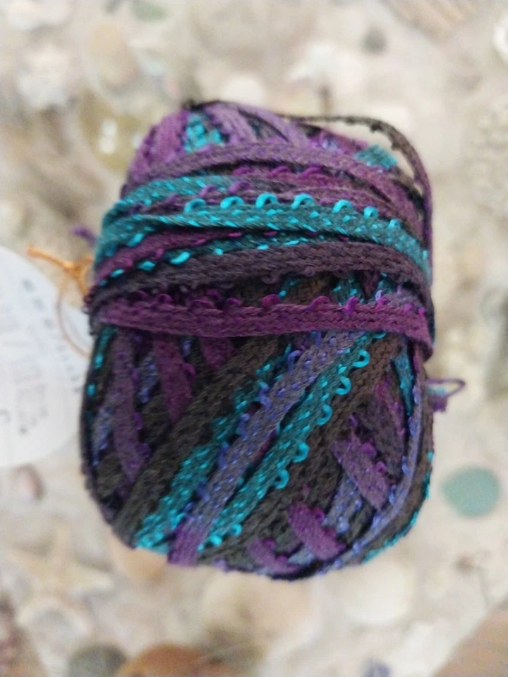 3 Skeins Noro Gisha Rayon/Cotton/Polyester Purple Ribbon Yarn 50g Each - Image 2 of 4