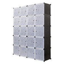 20 Cube Plastic Storage Wardrobe Clothes Organizer Cupboard Closet Cabinet DIY