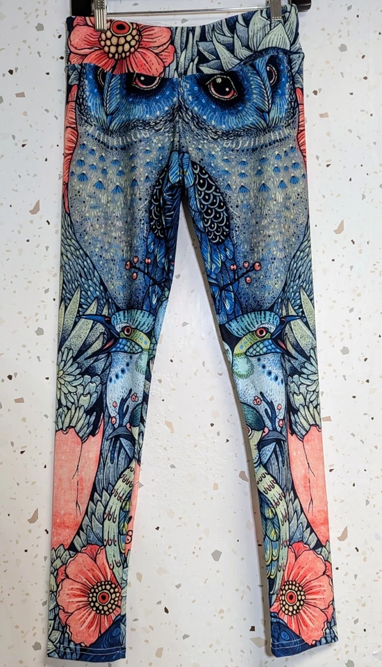 Society 6 Huevo Cósmico Yoga Leggings Cuervo Cuervo Búho Pájaros Talla Mediana | 250823 Foto 3 de 4