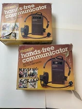 MAXON HANDS FREE COMMUNICATOR 49-S FM TWO-WAY RADIO PAIR 2 OLD VONTAGE HEADSET