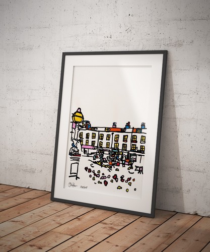 MARGATE ❤ Kent ❤ SIGNED ORIGINAL FRAMED PAINTING urban mid century boho bauhaus - Picture 3 of 10