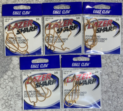 5 Packs Eagle Claw Round Bend Krawfish 3/0