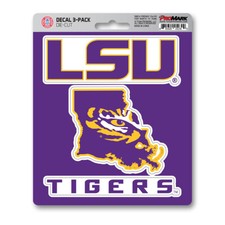 New NCAA LSU Tigers Premium Vinyl Die Cut 3-Pack Decal / Sticker