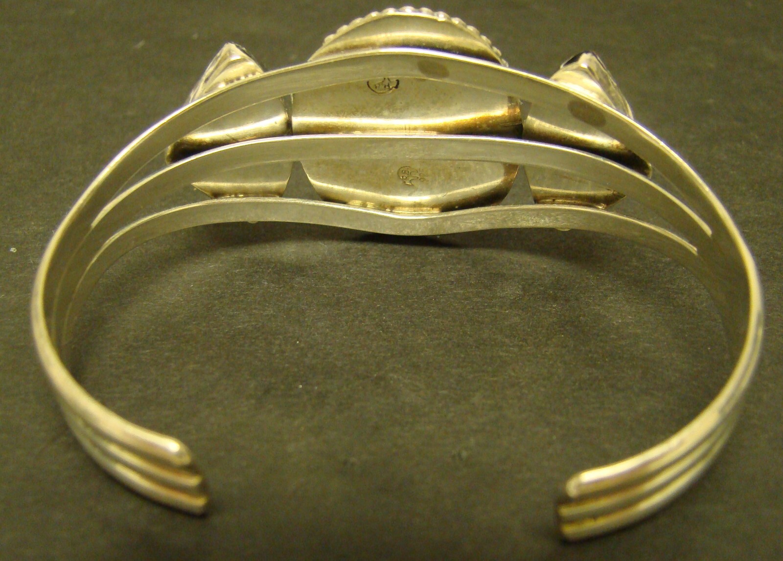 Running Bear Cuff Bracelet Multi-Colored Stone St… - image 6