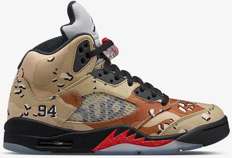 Supreme x Air Jordan 5 Retro Desert Camo for Sale | Authenticity