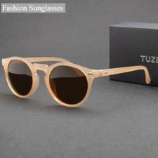 Polarized Sunglasses Women And Men Vintage Round Lens PC Frame UV400 Shades Wear