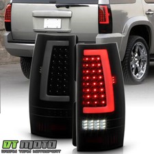 2007-2014 Chevy Suburban Tahoe Gmc Yukon Black Smoked Full Led Tail Lights Lamps
