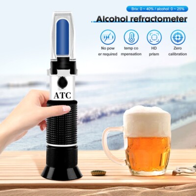 0-25% Alcohol Wine Brix Refractometer portable handheld 0-40% Sugar Content Test