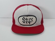 Vintage STYX Patch Red & White Mesh Snapback Hat