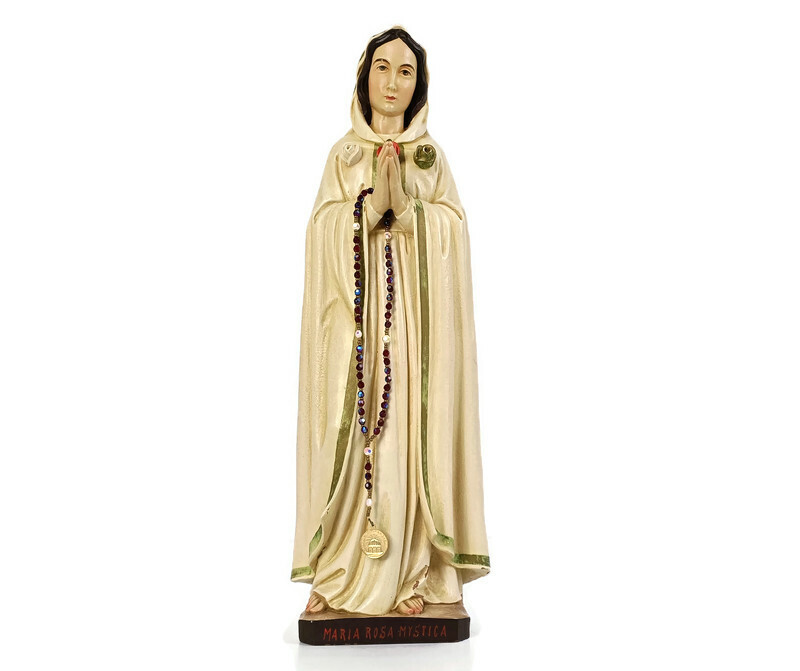 Vintage Statue Our Lady Maria Rosa Mystica Montichiari Italian