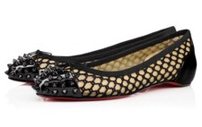 Christian Louboutin spike toe black flats