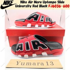Nike Air More Uptempo Slide University Red Black FJ6036-600 Men's Size