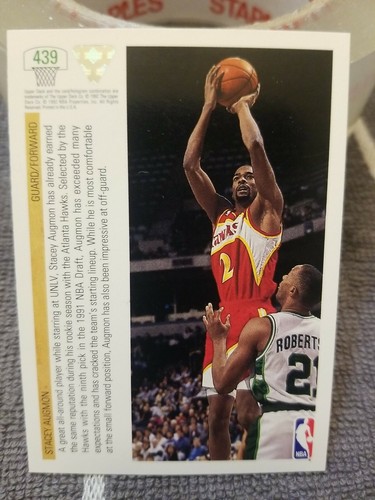 1991-92 Upper Deck NBA Top Prospects card #439 Stacey Augman Atlanta Hawks - Picture 12 of 12