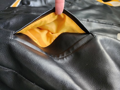 Vintage Pittsburgh Steelers GIII G3 Jacket Coat Size L NFL Faux Leather Heavy - Picture 11 of 17